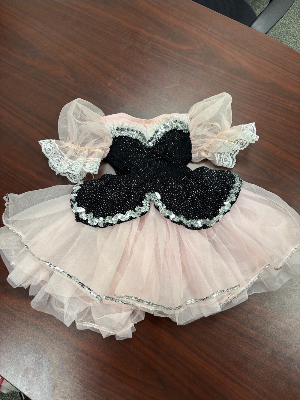 Pink and Black Tulle Ballet Costume Dress for Kids